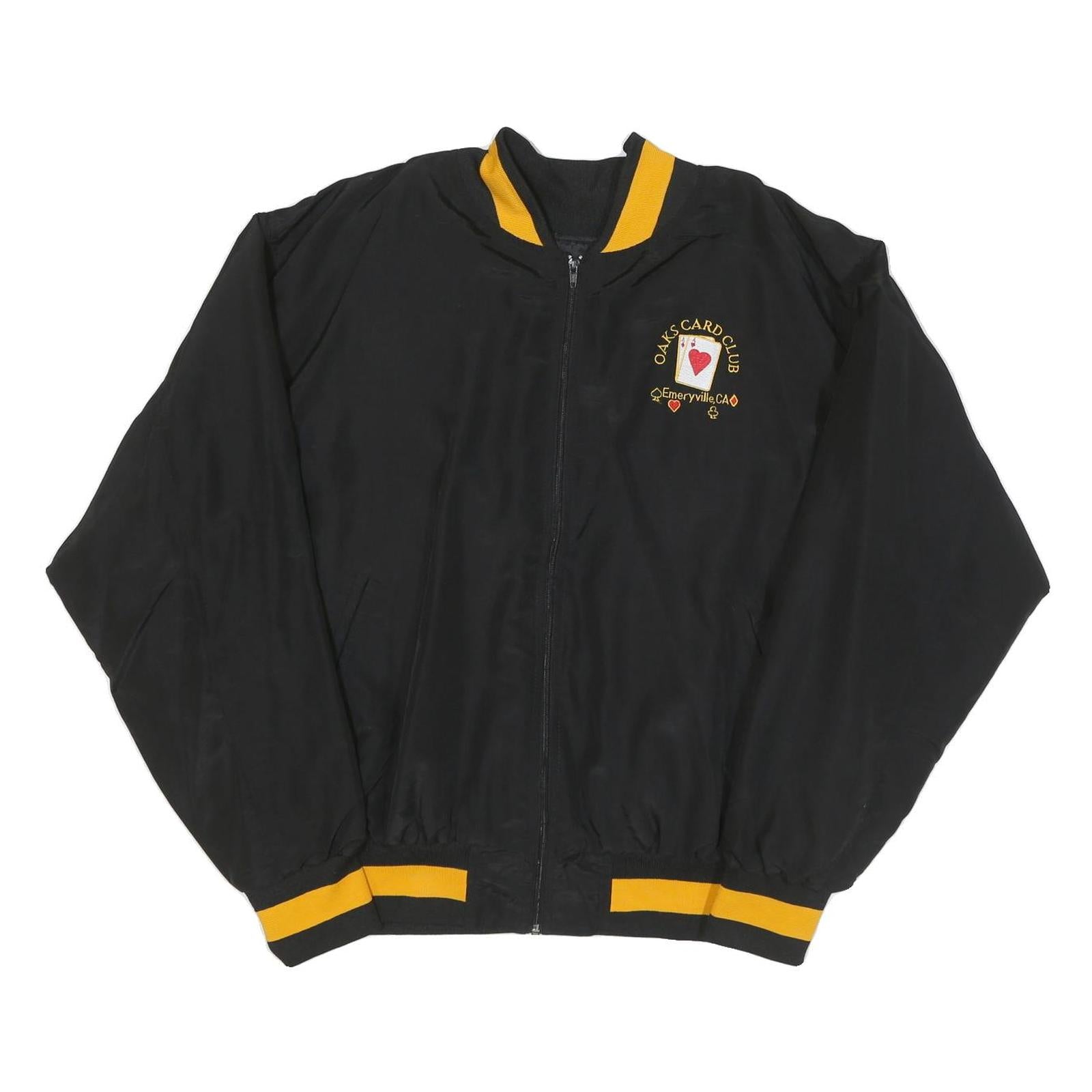 PURCELL Mens Black & Yellow Card Club Nylon Zip Jacket XL