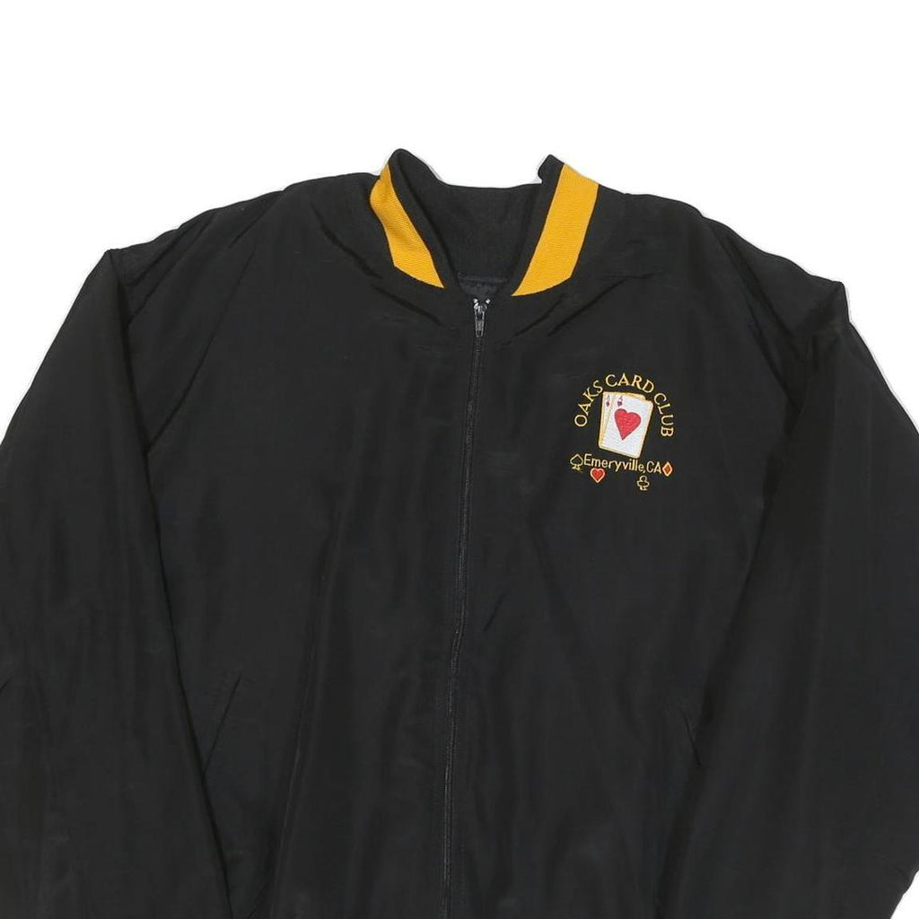 PURCELL Mens Black & Yellow Card Club Nylon Zip Jacket XL