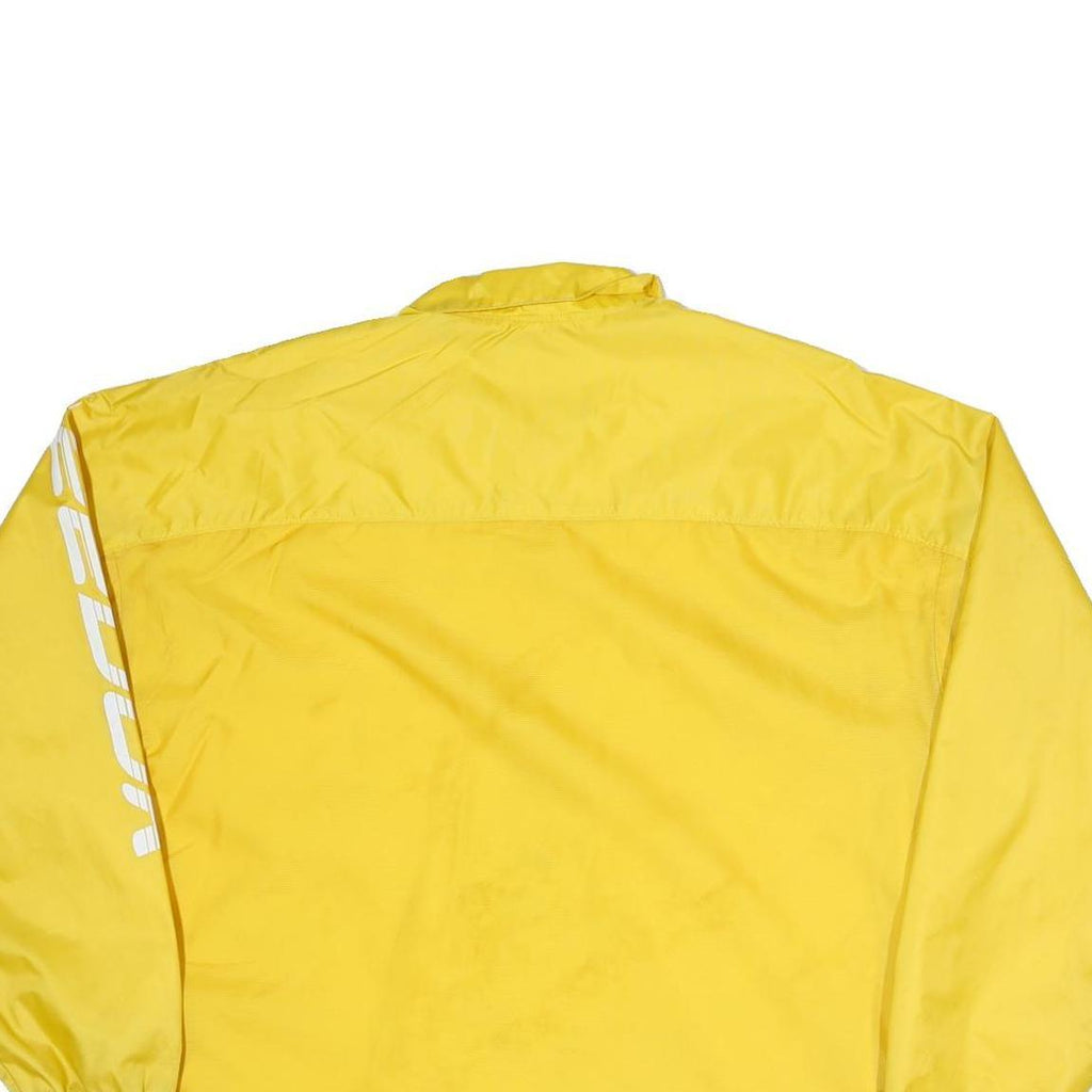 REEBOK Womens Yellow & Black Track Jacket M Polyester Blend Zip Sportswear