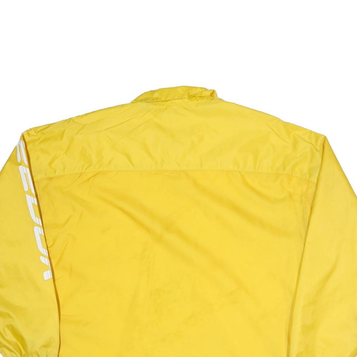 REEBOK Womens Yellow & Black Track Jacket M Polyester Blend Zip Sportswear