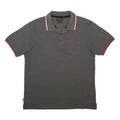 KICKERS Mens Grey & Red Short Sleeve Polo Shirt XL Cotton Blend Classic Fit