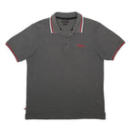KICKERS Mens Grey & Red Short Sleeve Polo Shirt XL Cotton Blend Classic Fit
