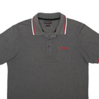 KICKERS Mens Grey & Red Short Sleeve Polo Shirt XL Cotton Blend Classic Fit