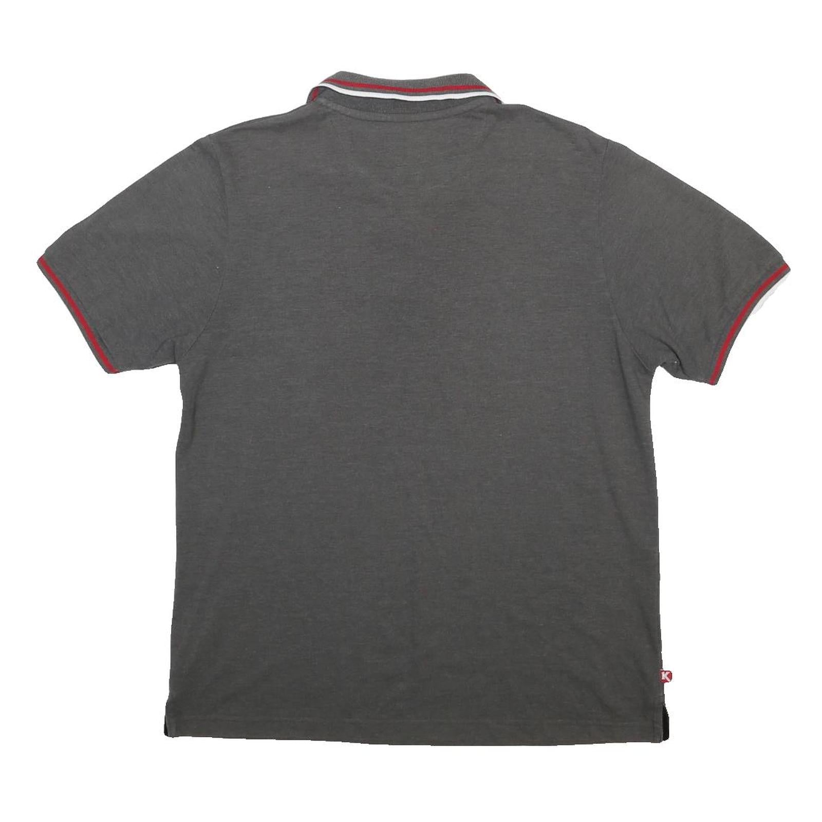 KICKERS Mens Grey & Red Short Sleeve Polo Shirt XL Cotton Blend Classic Fit