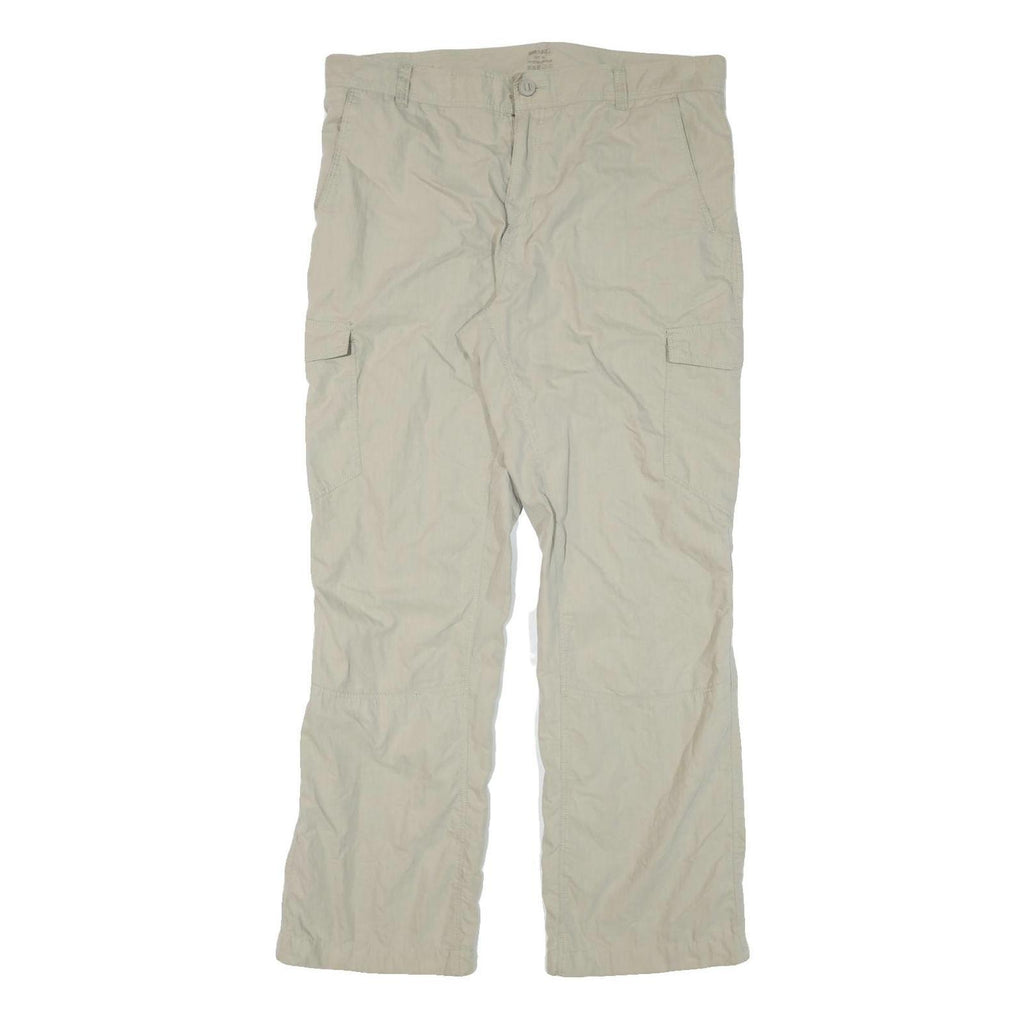 NRG Mens Cotton Blend Beige Regular Fit Cargo Trousers W38 L31 Comfortable Zip