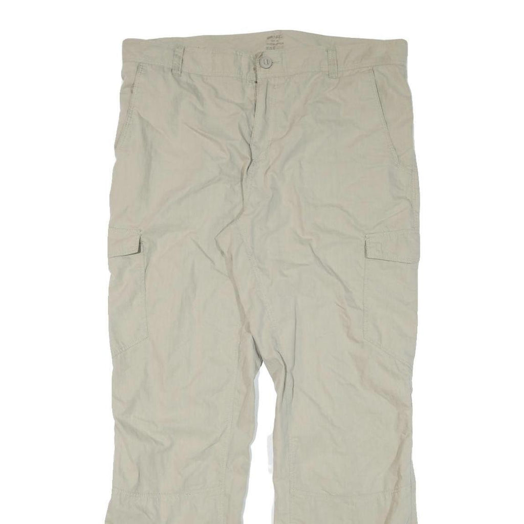 NRG Mens Cotton Blend Beige Regular Fit Cargo Trousers W38 L31 Comfortable Zip