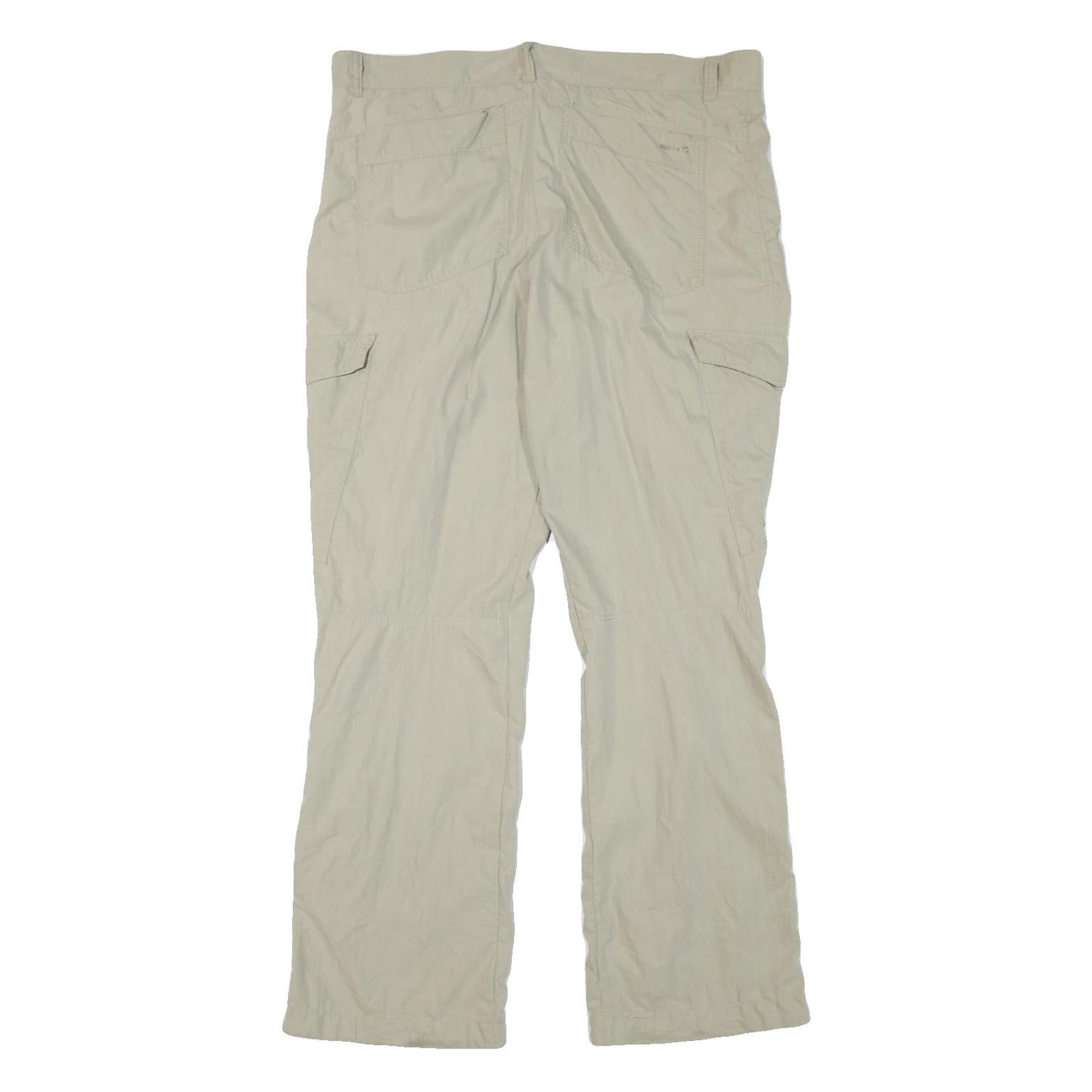 NRG Mens Cotton Blend Beige Regular Fit Cargo Trousers W38 L31 Comfortable Zip