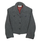NEW EXPRESSIONS Womens Grey Button Jacket S Woven Formal Classic