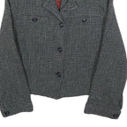NEW EXPRESSIONS Womens Grey Button Jacket S Woven Formal Classic
