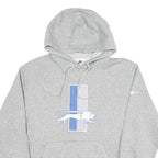 NIKE Mens Grey & Blue Hoodie M Cotton Blend Pullover Lion Graphic Sweatshirt