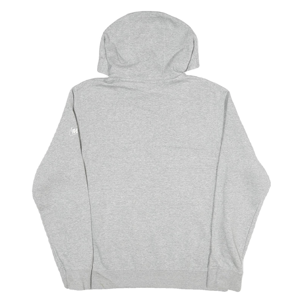 NIKE Mens Grey & Blue Hoodie M Cotton Blend Pullover Lion Graphic Sweatshirt