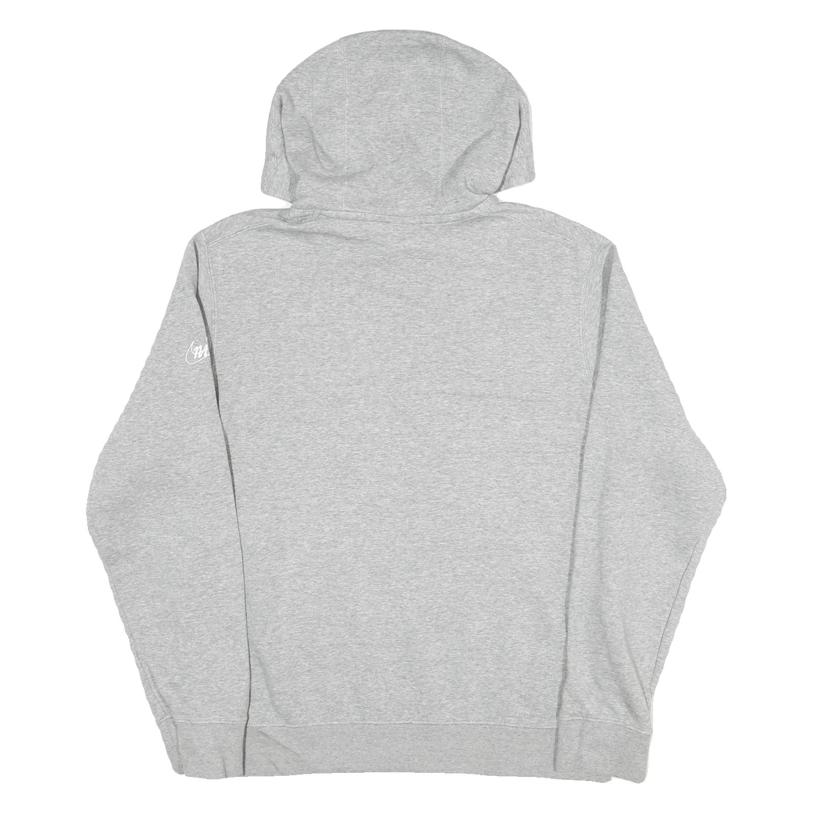 NIKE Mens Grey & Blue Hoodie M Cotton Blend Pullover Lion Graphic Sweatshirt