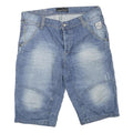 ANGELO LITRICO Mens Shorts Blue Denim Casual L W36 Relaxed Fit Cotton Blend