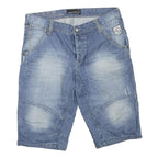ANGELO LITRICO Mens Shorts Blue Denim Casual L W36 Relaxed Fit Cotton Blend