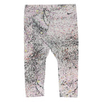 NIKE Womens Capri Leggings White & Black XL W34 L22 Cotton Blend Slim Printed