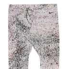 NIKE Womens Capri Leggings White & Black XL W34 L22 Cotton Blend Slim Printed