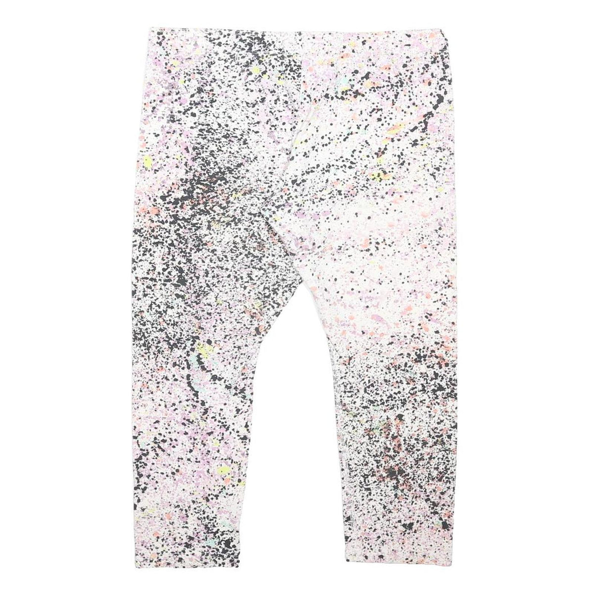 NIKE Womens Capri Leggings White & Black XL W34 L22 Cotton Blend Slim Printed
