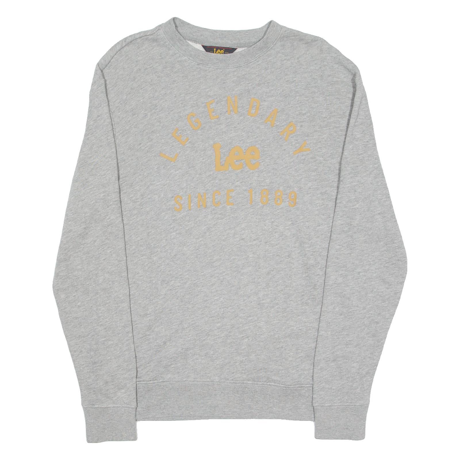 LEE Mens Sweatshirt Grey Crew Neck S