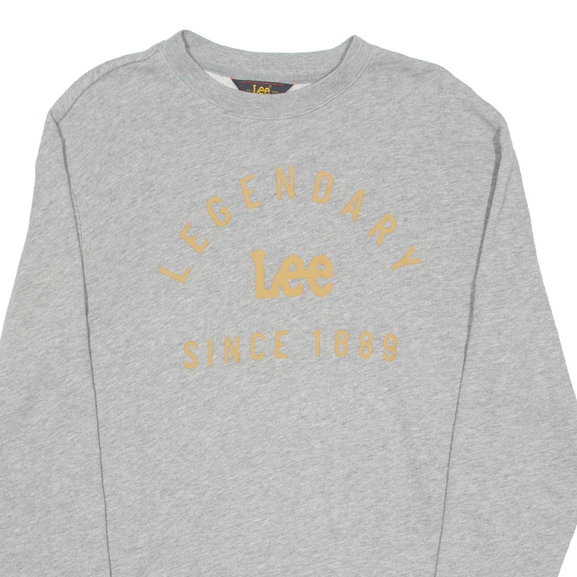 LEE Mens Sweatshirt Grey Crew Neck S