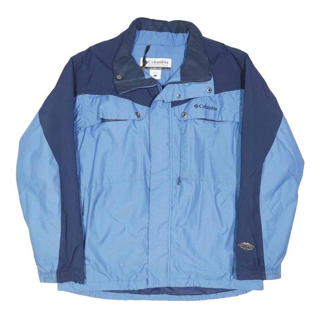 COLUMBIA Mens Blue & Navy Outdoor Jacket L Polyester Blend Zip Lightweight