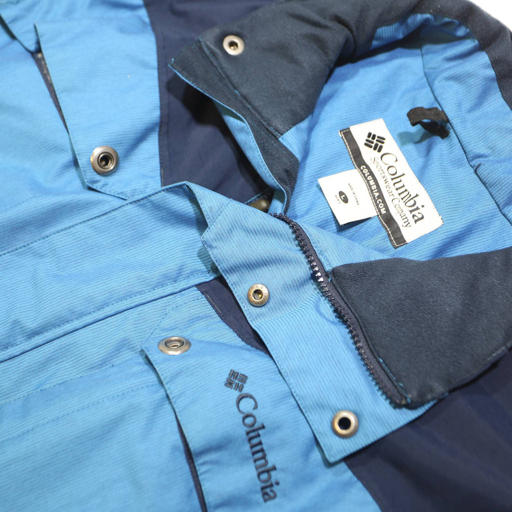 COLUMBIA Mens Blue & Navy Outdoor Jacket L Polyester Blend Zip Lightweight