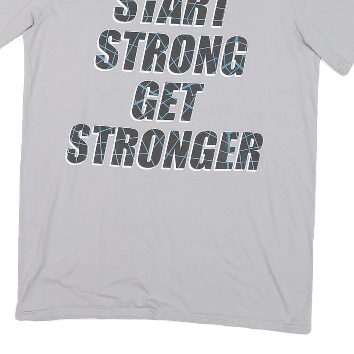 NEW BALANCE Mens Grey Start Strong Get Stronger Graphic T-Shirt L Short Sleeve
