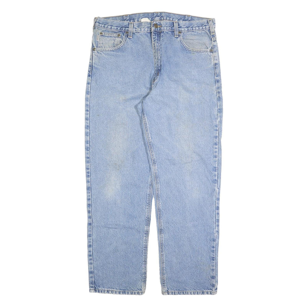 CARHARTT Mens Jeans Blue Relaxed Straight Denim Light W36 L32 Workwear Casual