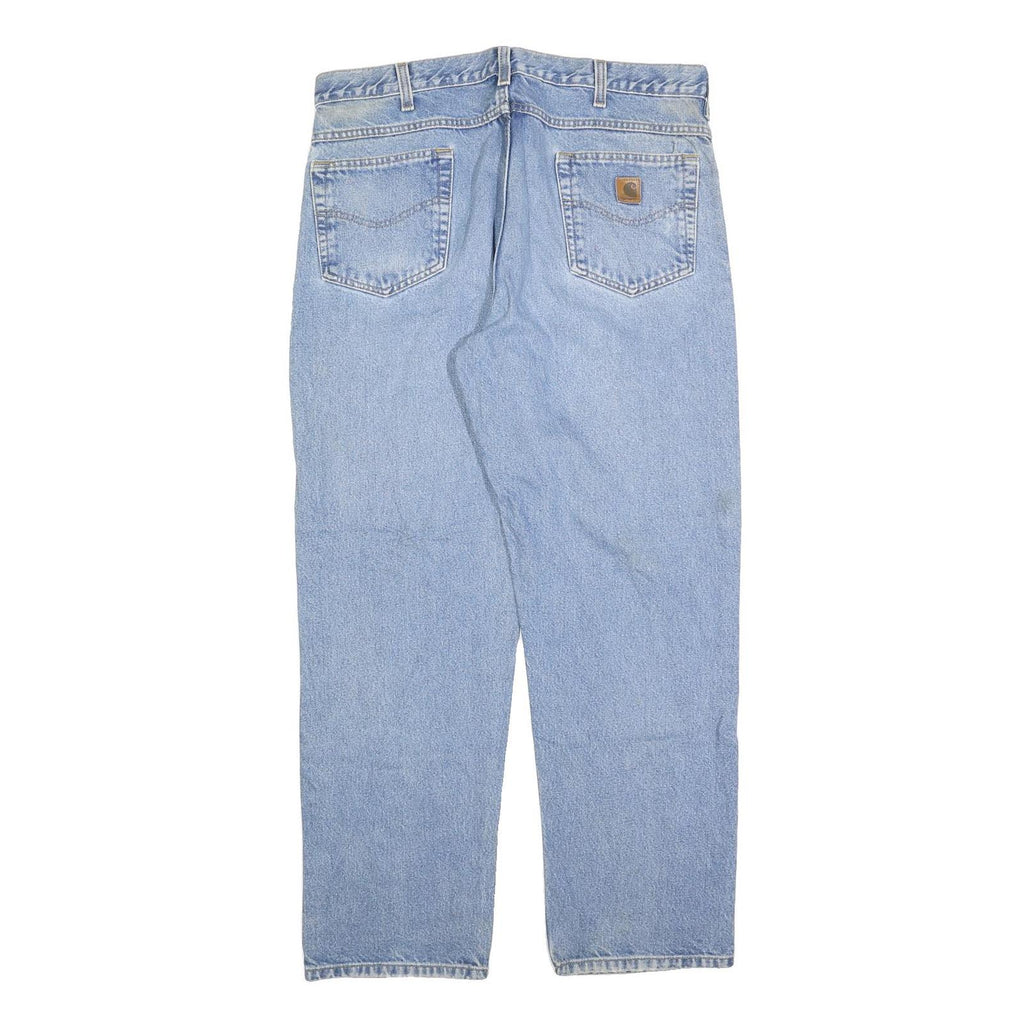 CARHARTT Mens Jeans Blue Relaxed Straight Denim Light W36 L32 Workwear Casual