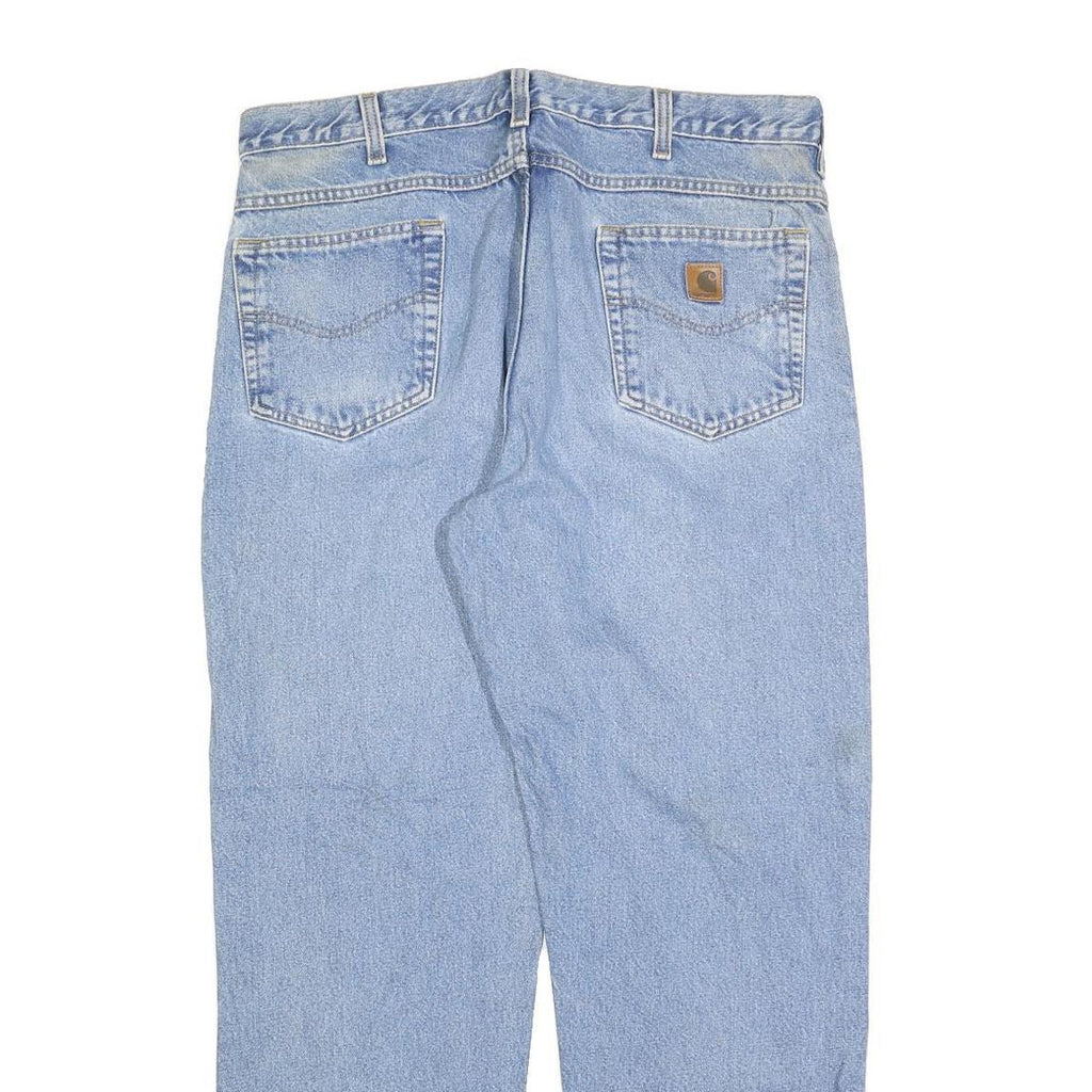 CARHARTT Mens Jeans Blue Relaxed Straight Denim Light W36 L32 Workwear Casual