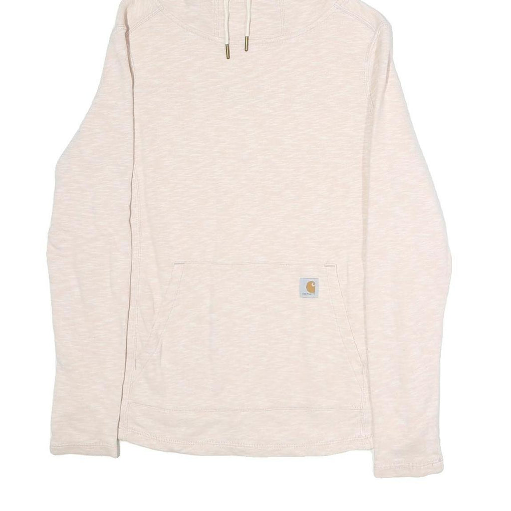 CARHARTT Womens Cream Pullover Hoodie S Lightweight Cotton Casual