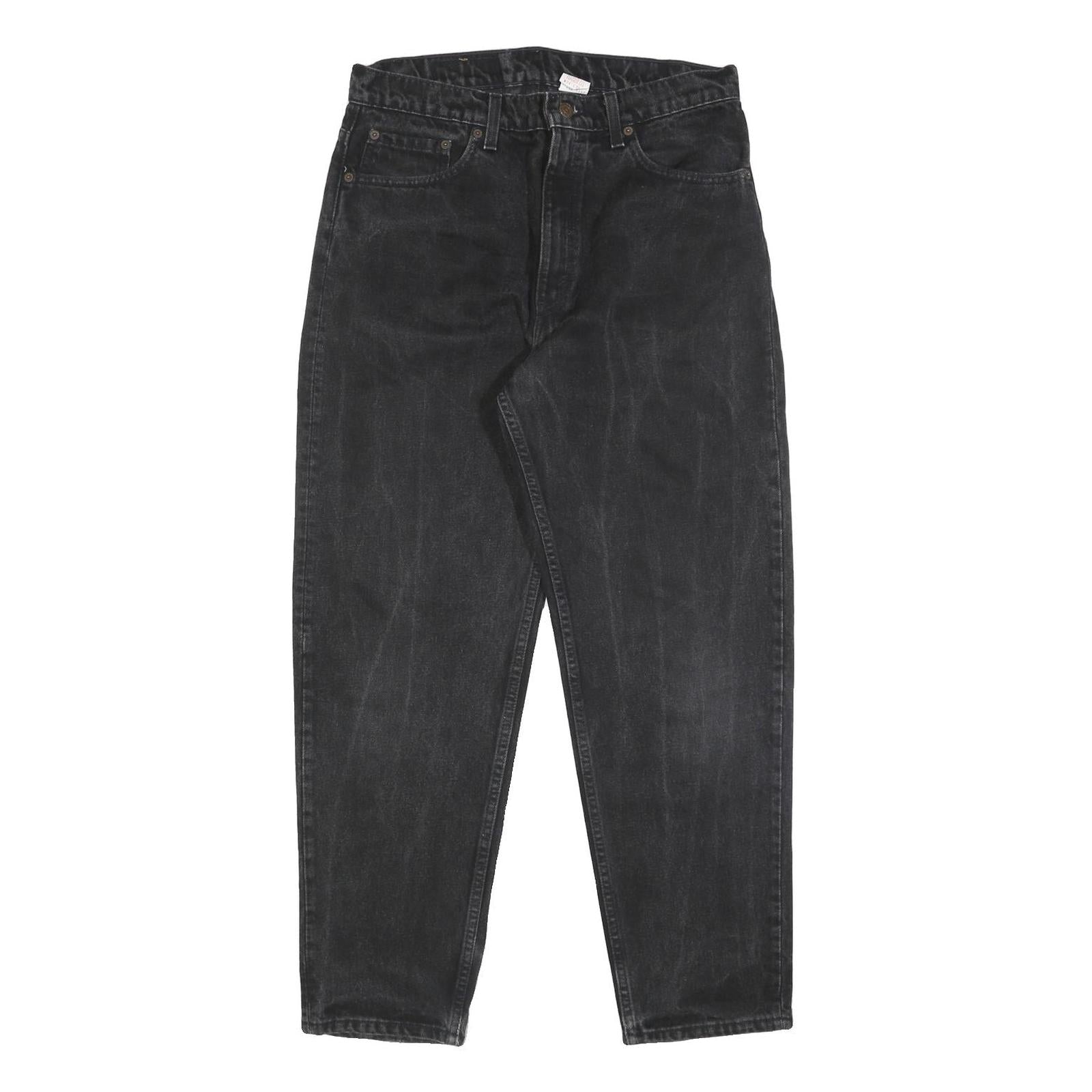 LEVI'S 550 Tapered Mens Jeans Black Relaxed Denim W34 L30 Classic Cotton Zip