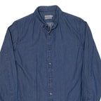 CALVIN KLEIN JEANS Slim Fit Mens Shirt Blue Spotted Long Sleeve M