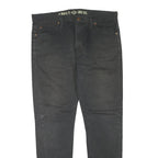 DICKIES Mens Black Regular Fit Straight Denim Jeans W38 L30 Zip Cotton Blend