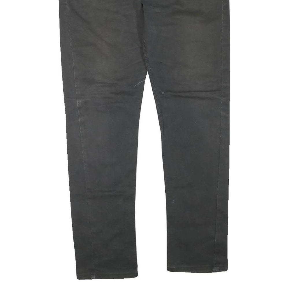 DICKIES Mens Black Regular Fit Straight Denim Jeans W38 L30 Zip Cotton Blend