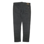 DICKIES Mens Black Regular Fit Straight Denim Jeans W38 L30 Zip Cotton Blend