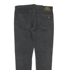 DICKIES Mens Black Regular Fit Straight Denim Jeans W38 L30 Zip Cotton Blend