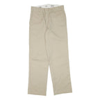 DICKIES Mens Cotton Blend Beige Regular Fit Straight Leg Trousers W30 L31