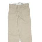 DICKIES Mens Cotton Blend Beige Regular Fit Straight Leg Trousers W30 L31
