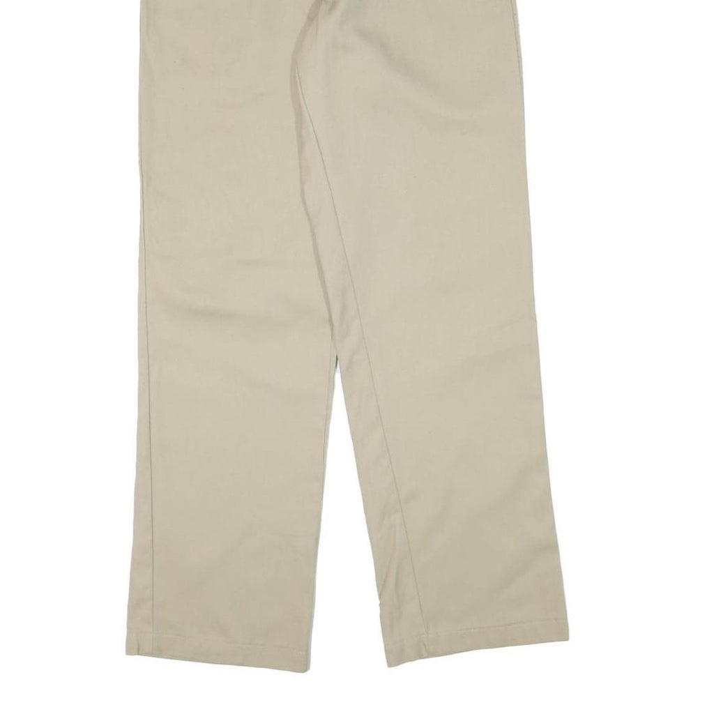 DICKIES Mens Cotton Blend Beige Regular Fit Straight Leg Trousers W30 L31