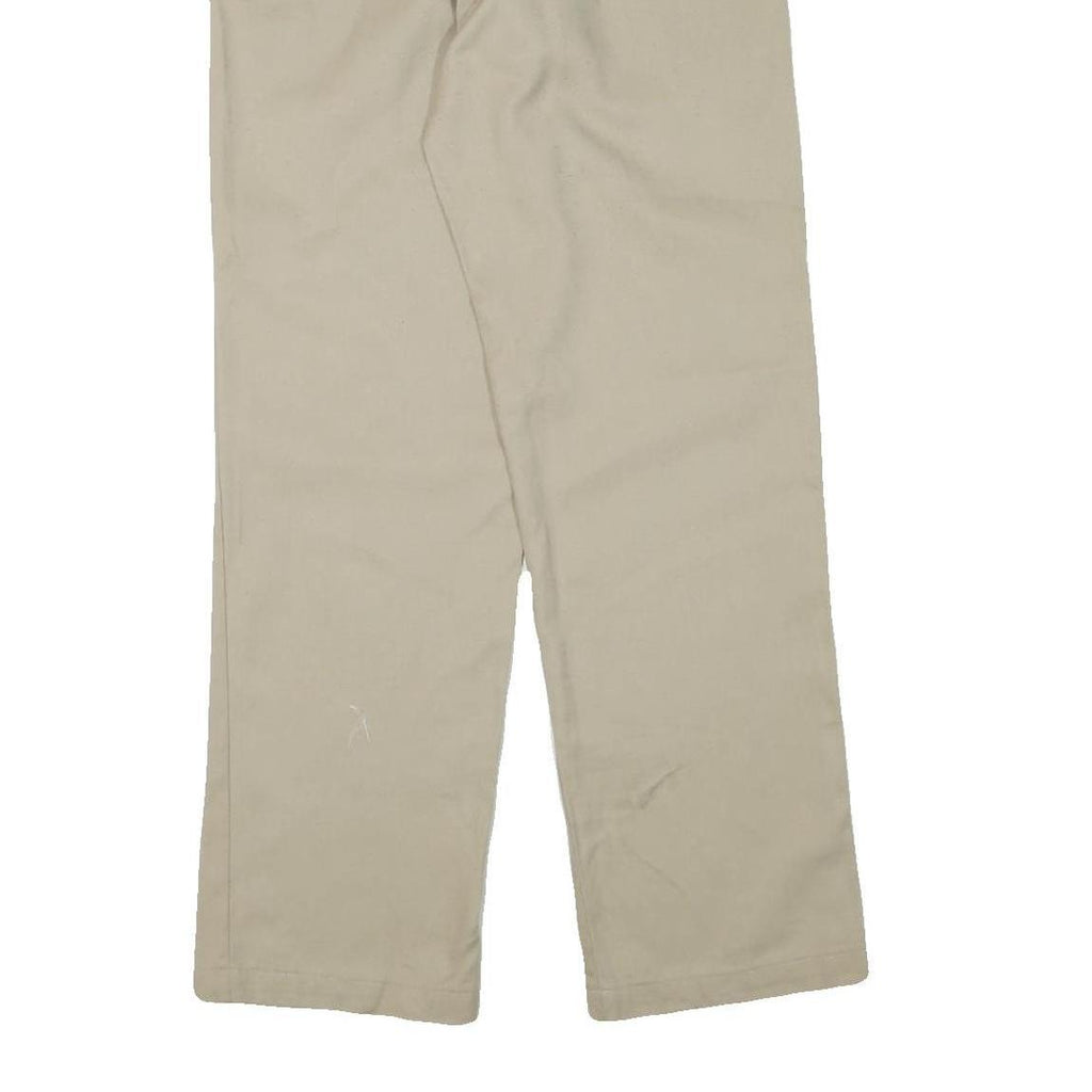 DICKIES Mens Cotton Blend Beige Regular Fit Straight Leg Trousers W30 L31