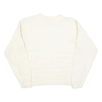 FUNCTIONALS Womens White Plain Jumper Crew Neck Basic Knit M Acrylic Warm