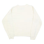 FUNCTIONALS Womens White Plain Jumper Crew Neck Basic Knit M Acrylic Warm