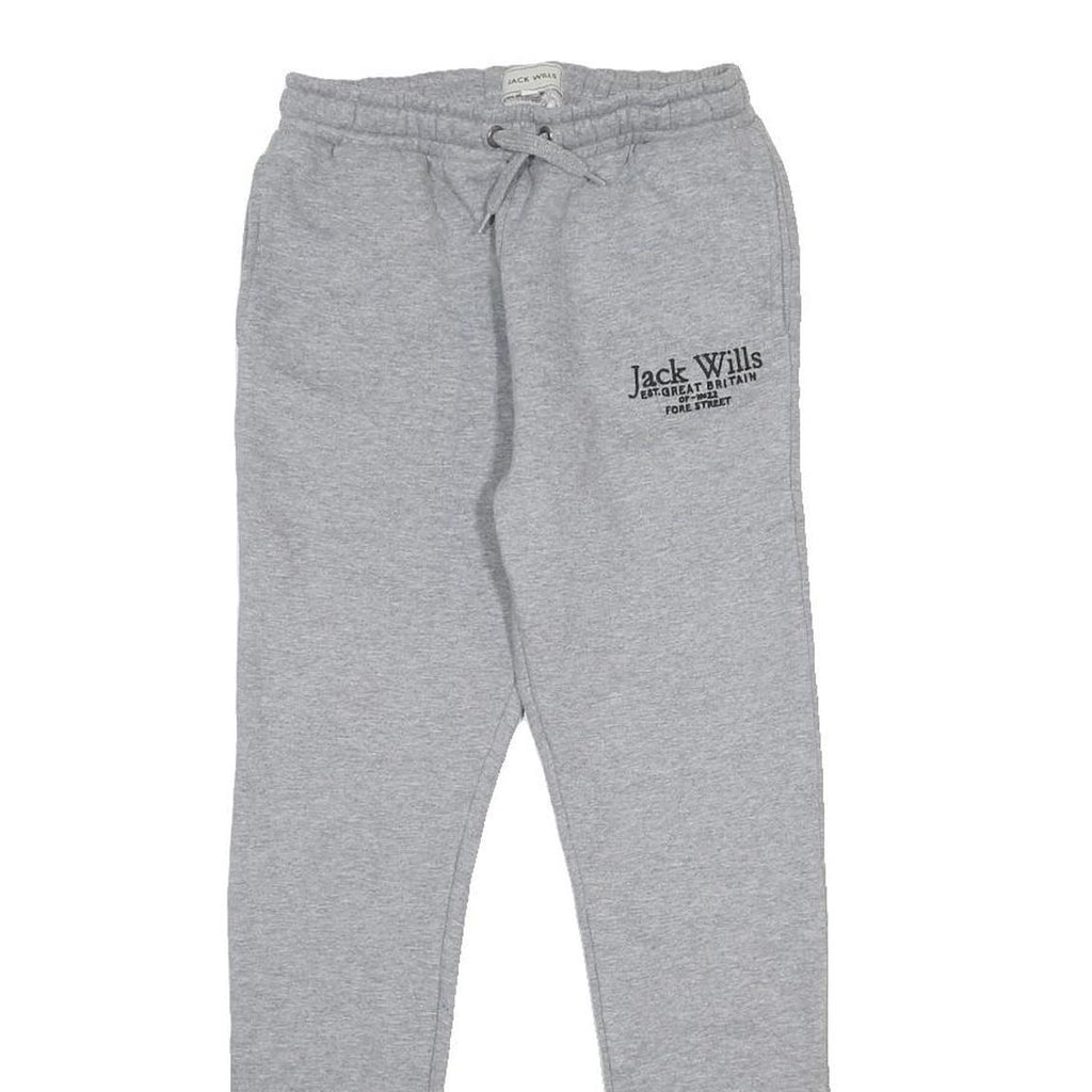 JACK WILLS Boys Joggers Grey Cotton Blend Slim Tapered 12-13Y W26 L27 Drawstring