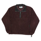 HALF BAY MOON Womens Maroon Pullover Plain Crew Neck Basic Knit XL Fleece Jumper