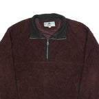 HALF BAY MOON Womens Maroon Pullover Plain Crew Neck Basic Knit XL Fleece Jumper