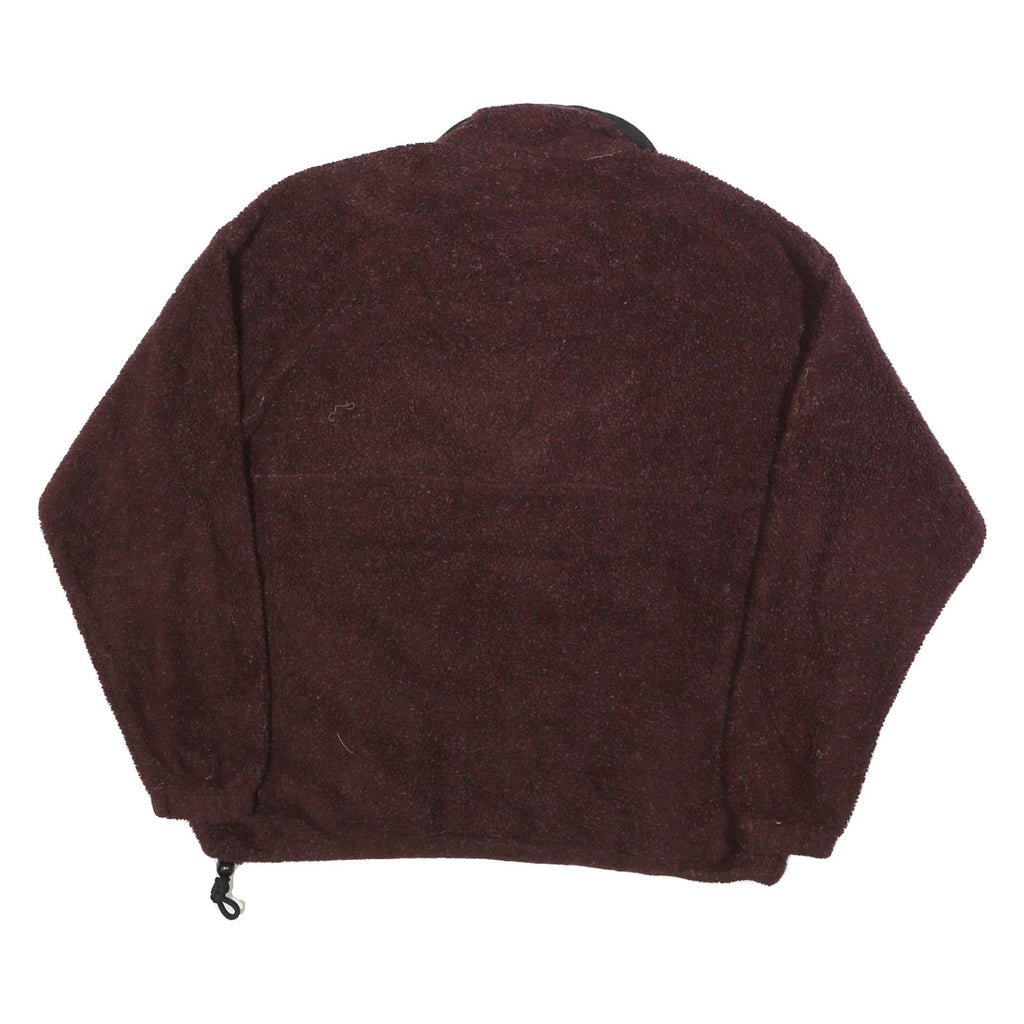 HALF BAY MOON Womens Maroon Pullover Plain Crew Neck Basic Knit XL Fleece Jumper