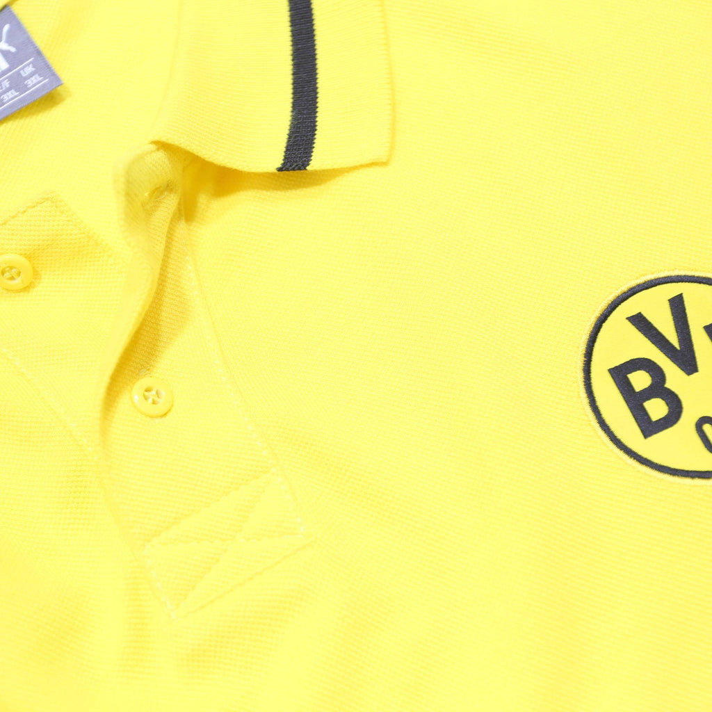 PUMA Mens Yellow BVB 09 Short Sleeve Plain 3XL Polo Shirt Football Fan