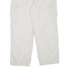 DICKIES Mens Cotton Blend White Relaxed Cargo Trousers W35 L29 Workwear Zip