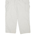 DICKIES Mens Cotton Blend White Relaxed Cargo Trousers W35 L29 Workwear Zip