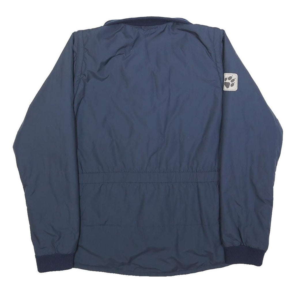 JACK WOLFSKIN Womens Navy Blue Jacket UK 12 Polyester Blend Zip Plain